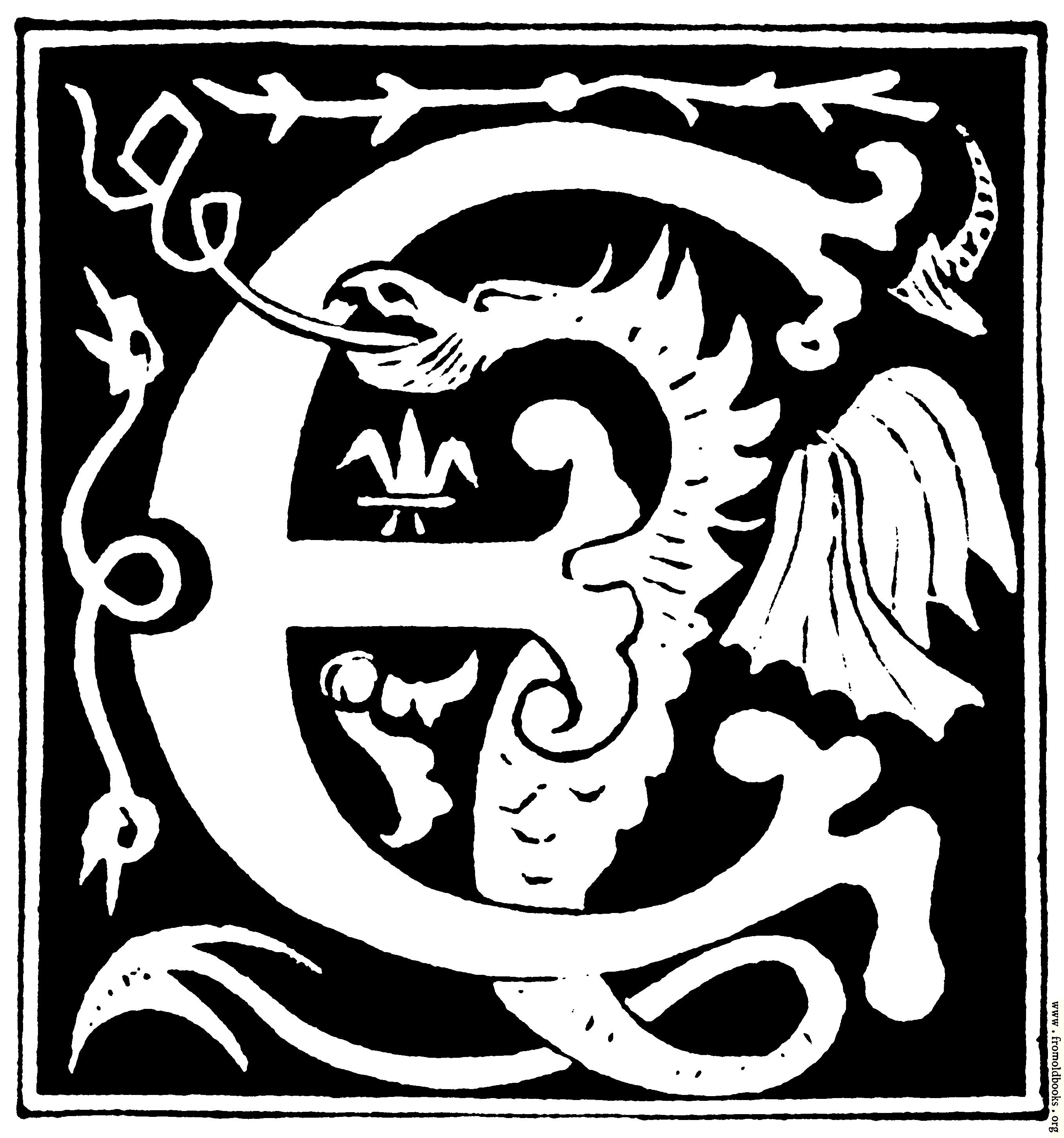 FOBO - Decorative initial letter “E” from 16th Century