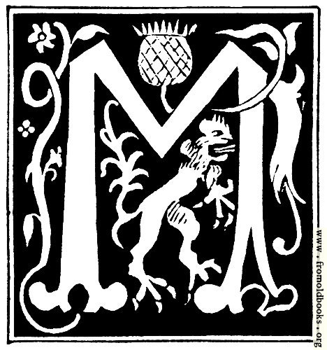 [Picture: Decorative initial letter “M” from 16th Century]