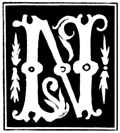 Decorative initial letter âNâ from 16th Century