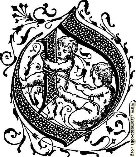 [Picture: Decorative initial letter O with cherubs]