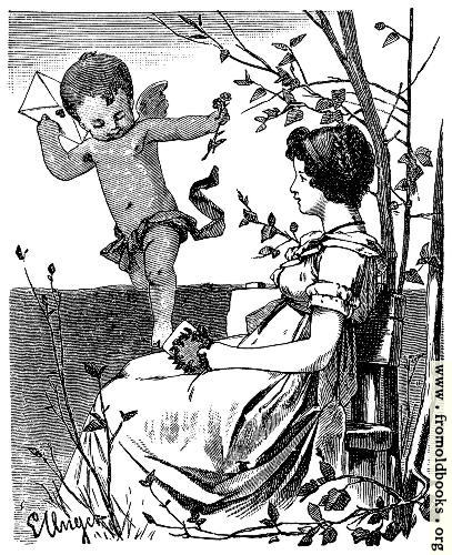 [Picture: Cherub delivering a love-letter]