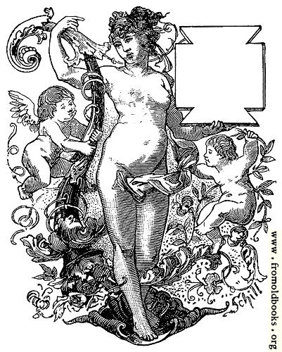 [Picture: Romantic Woman with Cherubs and Cartouche]
