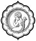 [Picture: Cherub in Persian-Style Frame]