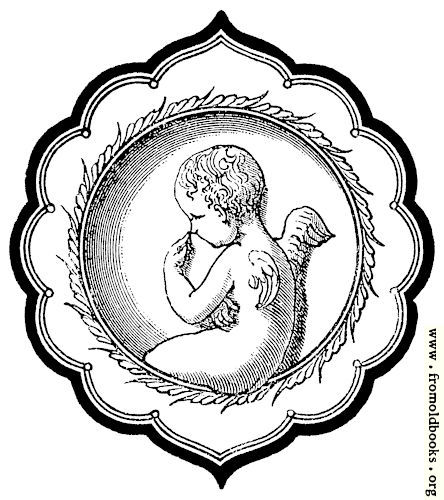 [Picture: Cherub in Persian-Style Frame]