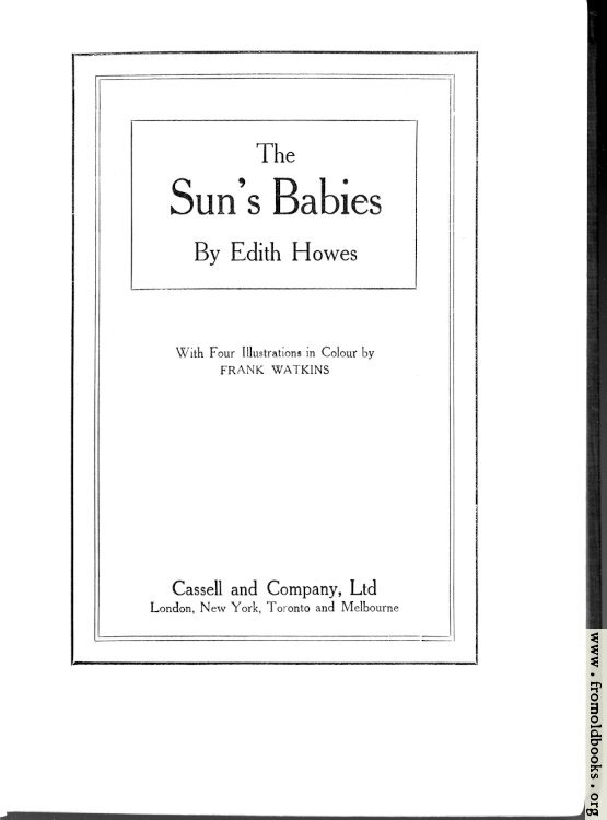 [Picture: Title Page, The Sun’s Babies]