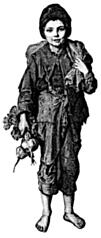 [Picture: Engraving of smiling urchin boy carrying sack and vegetables]