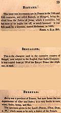 [Picture: Page 19: Bastard; Bengallee (Bengali)? (English description)]