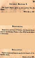 [Picture: Page 23: Ancient British 2; Bulgarian; Bullantic (English description)]