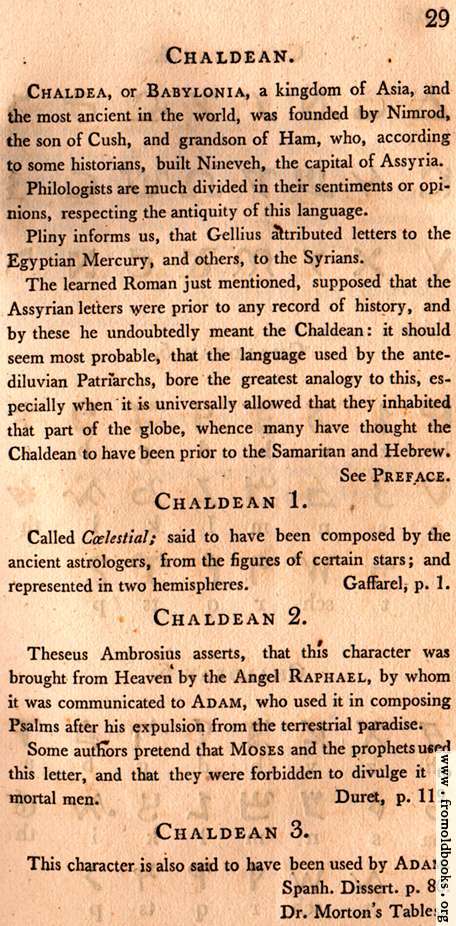 [Picture: Page 29: Chaldean (English description)]