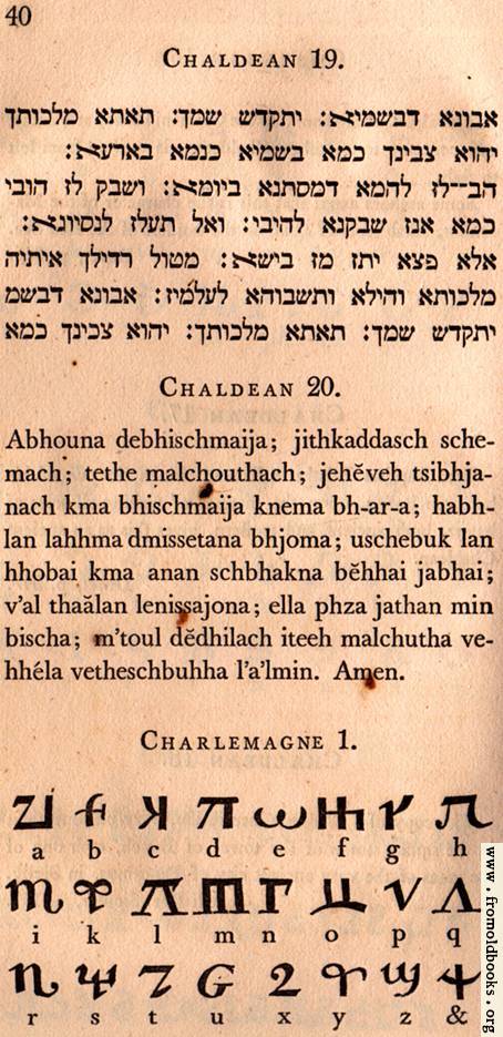 [Picture: Page 40: Chaldean; Charlemagne]