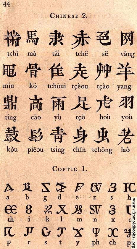 [Picture: Page 44: Chinese; Coptic]