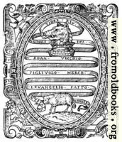 [picture: Title page detail: heraldic scrollwork]