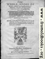 [picture: Title page, The Whole Booke of Psalmes]