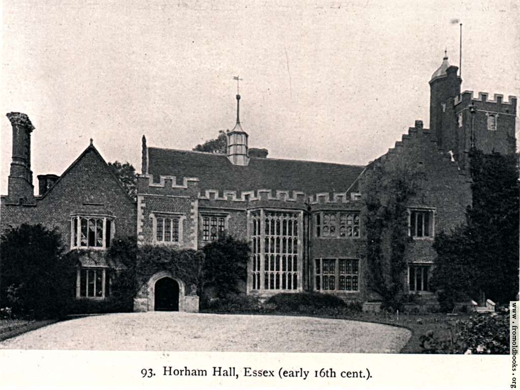 [Picture: Horham Hall, Essex (early 16th Century), front view with driveway and entrance]