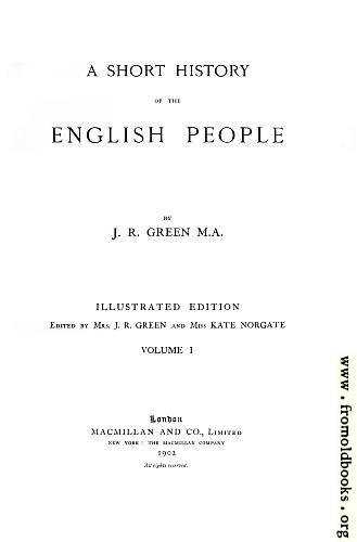 [Picture: Title Page,  A Short History of the English People]