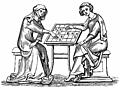 [Picture: Lady and Youth Playing Draughts,]