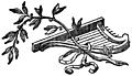 [Picture: Printer’s Ornament with harp and vine]