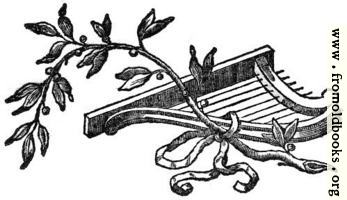 Printer’s Ornament with harp and vine