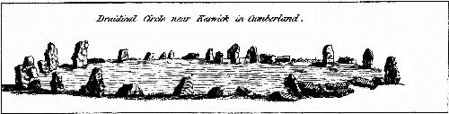 [Picture: Druidical Circle near Keswick in cumberland.  From the Druidical Antiquities Plate.]