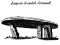 Lanyon Cromleh Cornwall. From the Druidical Antiquities plate.