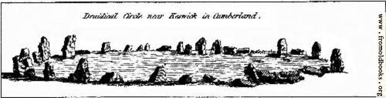 [picture: Druidical Circle near Keswick in cumberland.  From the Druidical Antiquities Plate.]