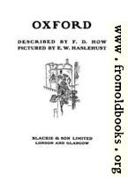 [Picture: Title page, Oxford Pictured by Haslehust, described by How]