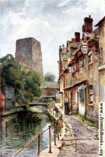 [Picture: Fisher Row (narrow street by a canal) by the tower of Oxford Castle]