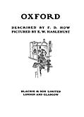 Title page, Oxford Pictured by Haslehust, described by How