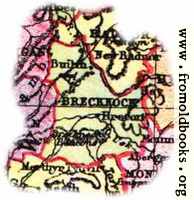 Overview map of Brecknockshire, Wales