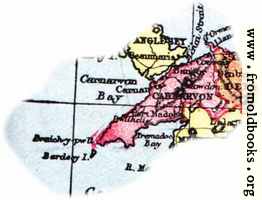 Overview map of Carnarvon, Wales