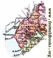 Overview map of Cumberland, England