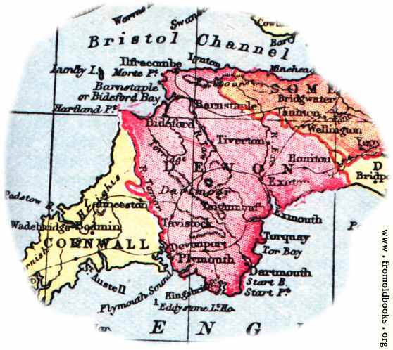 [Picture: Overview map of Devon, England]