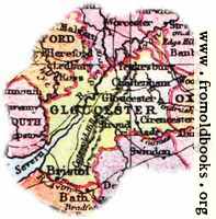 Overview map of Gloucestershire, England