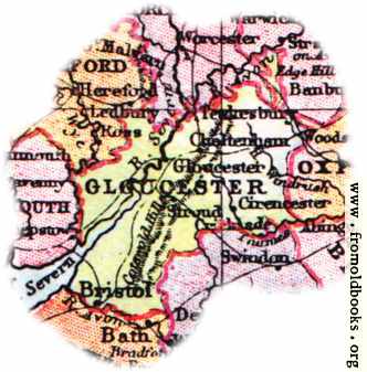 [Picture: Overview map of Gloucestershire, England]