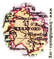Overview map of Hereford, England