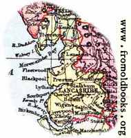 Overview map of Lancashire, England