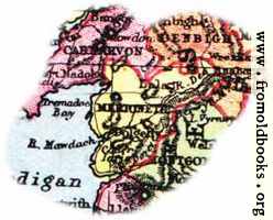 Overview map of Merioneth, Wales