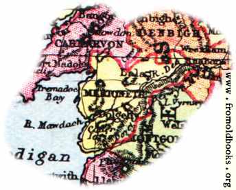 [Picture: Overview map of Merioneth, Wales]