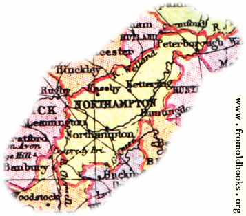 [Picture: Overview map of Northamptonshire, England]