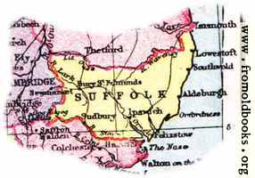 Overview map of Suffolk, England