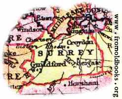 Overview map of Surrey, England