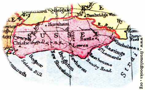 [Picture: Overview map of Sussex, England]