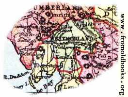 Overview map of Westmorland, England