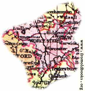 [Picture: Overview map of Worcestershire, England]