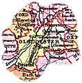 Overview map of Gloucestershire, England