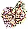Overview map of Leicestershire, England
