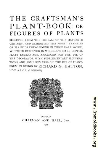 [Picture: Title Page, Craftsman’s Plant Book]