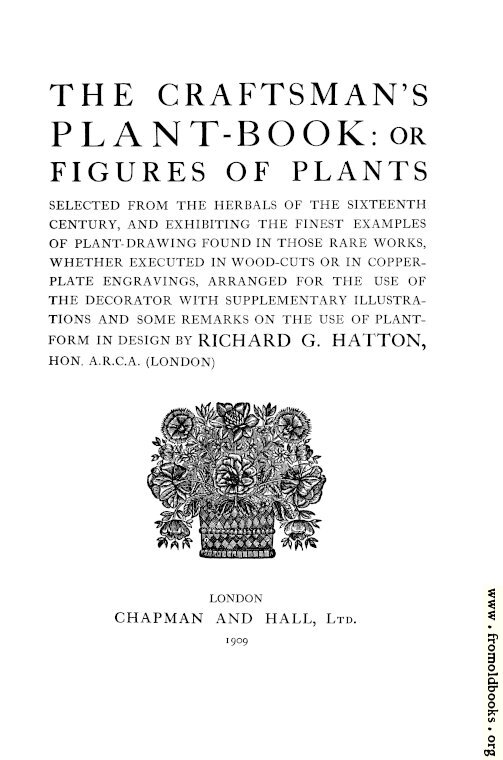 [Picture: Title Page, Craftsman’s Plant Book]