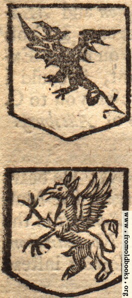 [Picture: a dragon and a griffin (gryphon), without the text, and larger]
