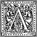 [Picture: Initial Capital Letter “A” With Scholars]